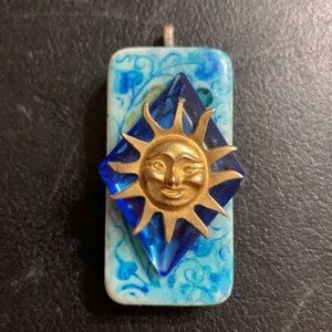 GOLDEN SUNFACE pendant… handcrafted ..
